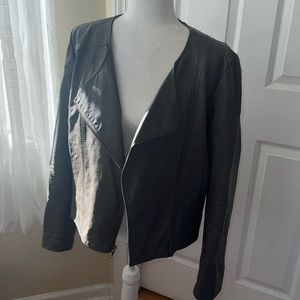 GUC BB Dakota Olive Green leather moto jacket M (8-10)